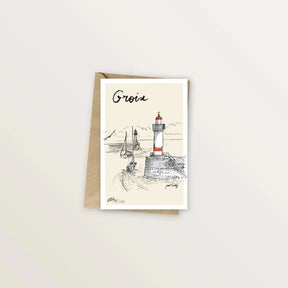Carte postale Groix - Entrée dans Port Tudy - Table à cartes