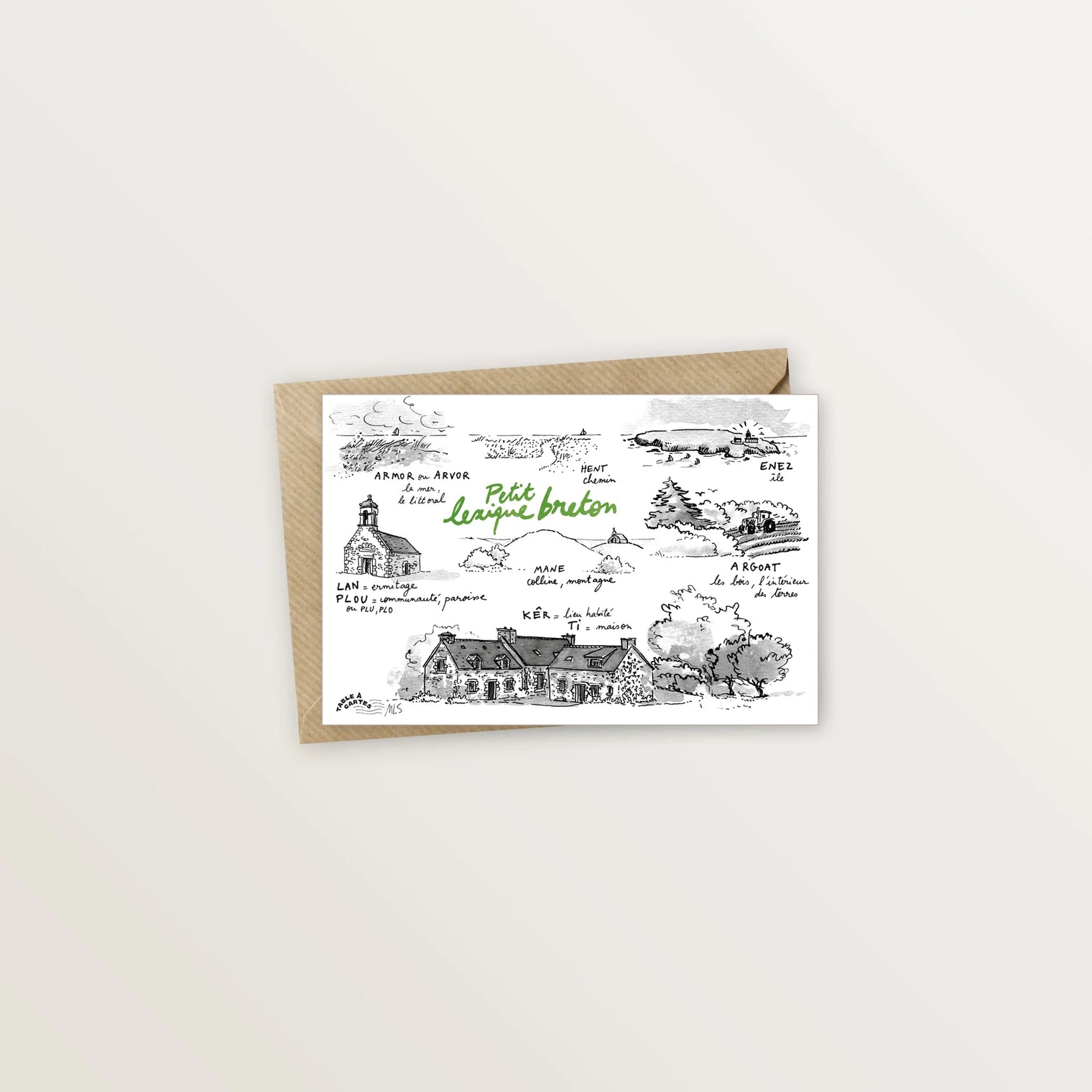 Carte postale de mots bretons - Lieux