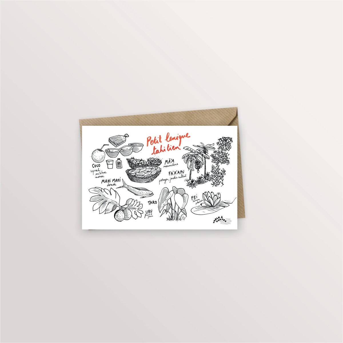 Carte postale lexique tahitien - Délices - Table à cartes