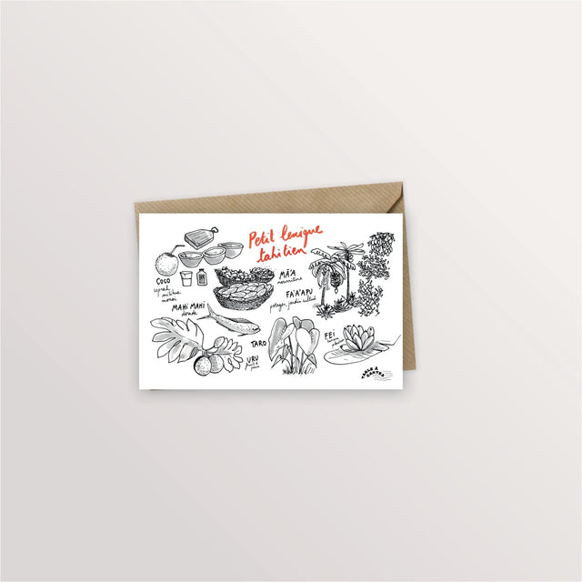 Carte postale lexique tahitien - Délices - Table à cartes