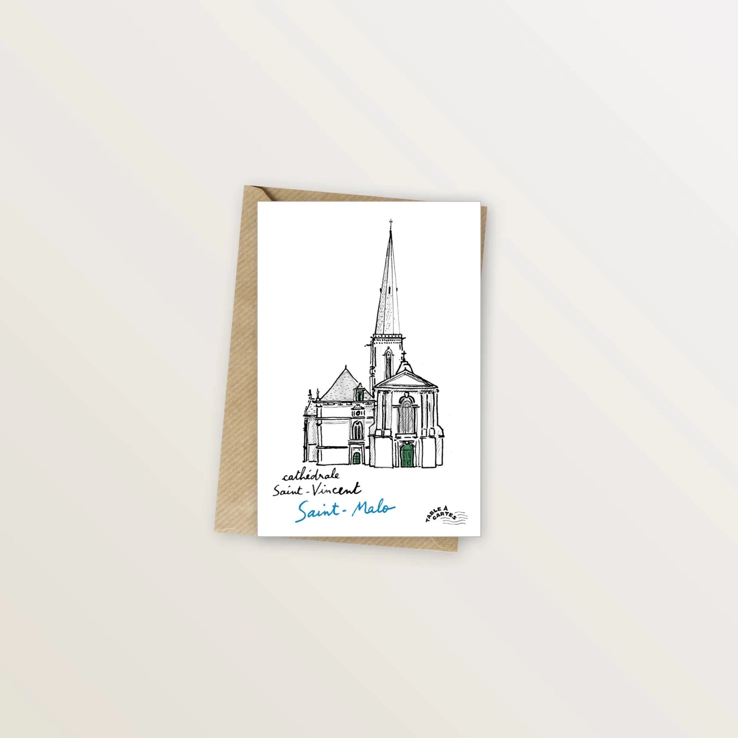Carte postale Saint-Malo - Cathédrale Saint-Vincent - Table à cartes
