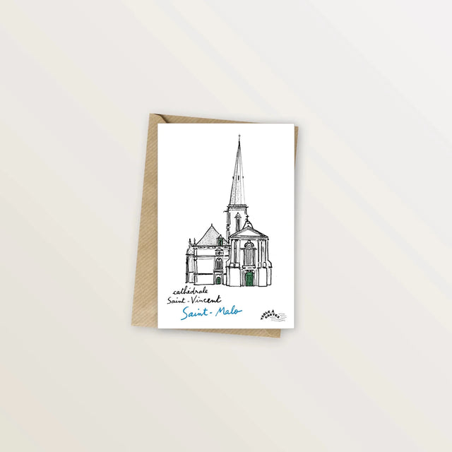 Carte postale Saint-Malo - Cathédrale Saint-Vincent - Table à cartes
