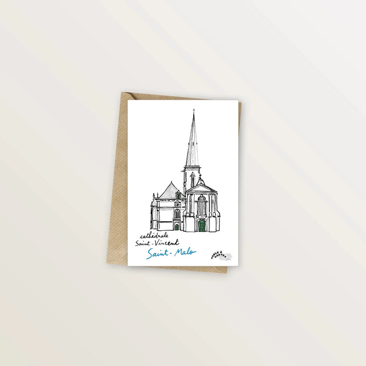 Carte postale Saint-Malo - Cathédrale Saint-Vincent - Table à cartes