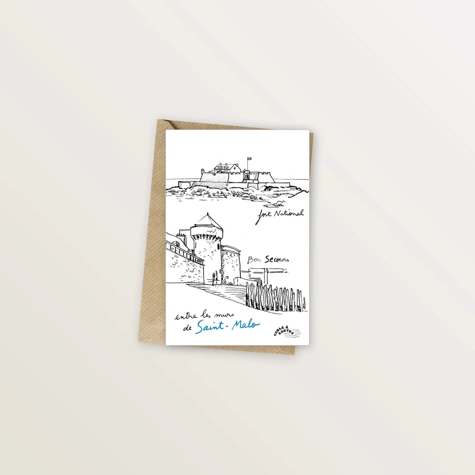 Carte postale Saint-Malo - Fort National et Piscine de Bon Secours - Table à cartes