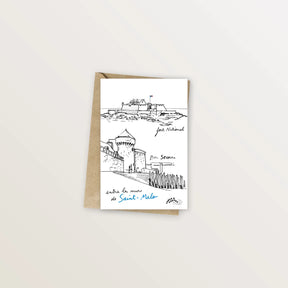 Carte postale Saint-Malo - Fort National et Piscine de Bon Secours