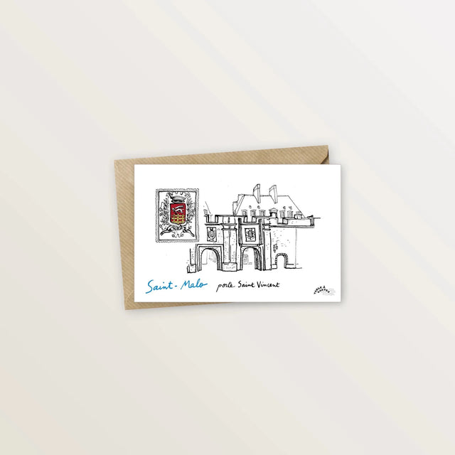 Carte postale Saint-Malo - Porte Saint-Vincent - Table à cartes