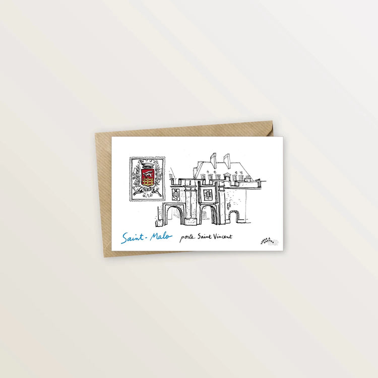 Carte postale Saint-Malo - Porte Saint-Vincent - Table à cartes