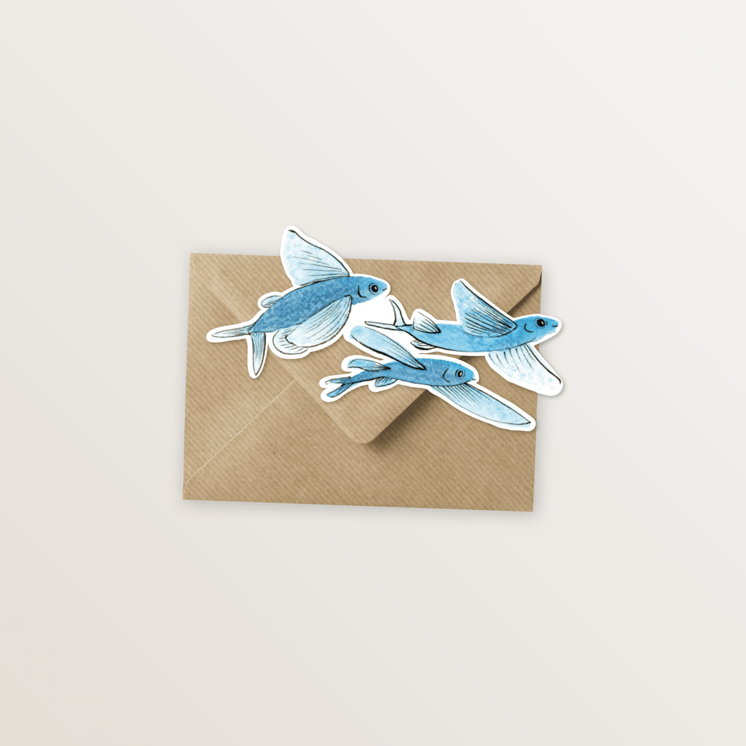 Carte silhouette - Poissons volants - Table à cartes