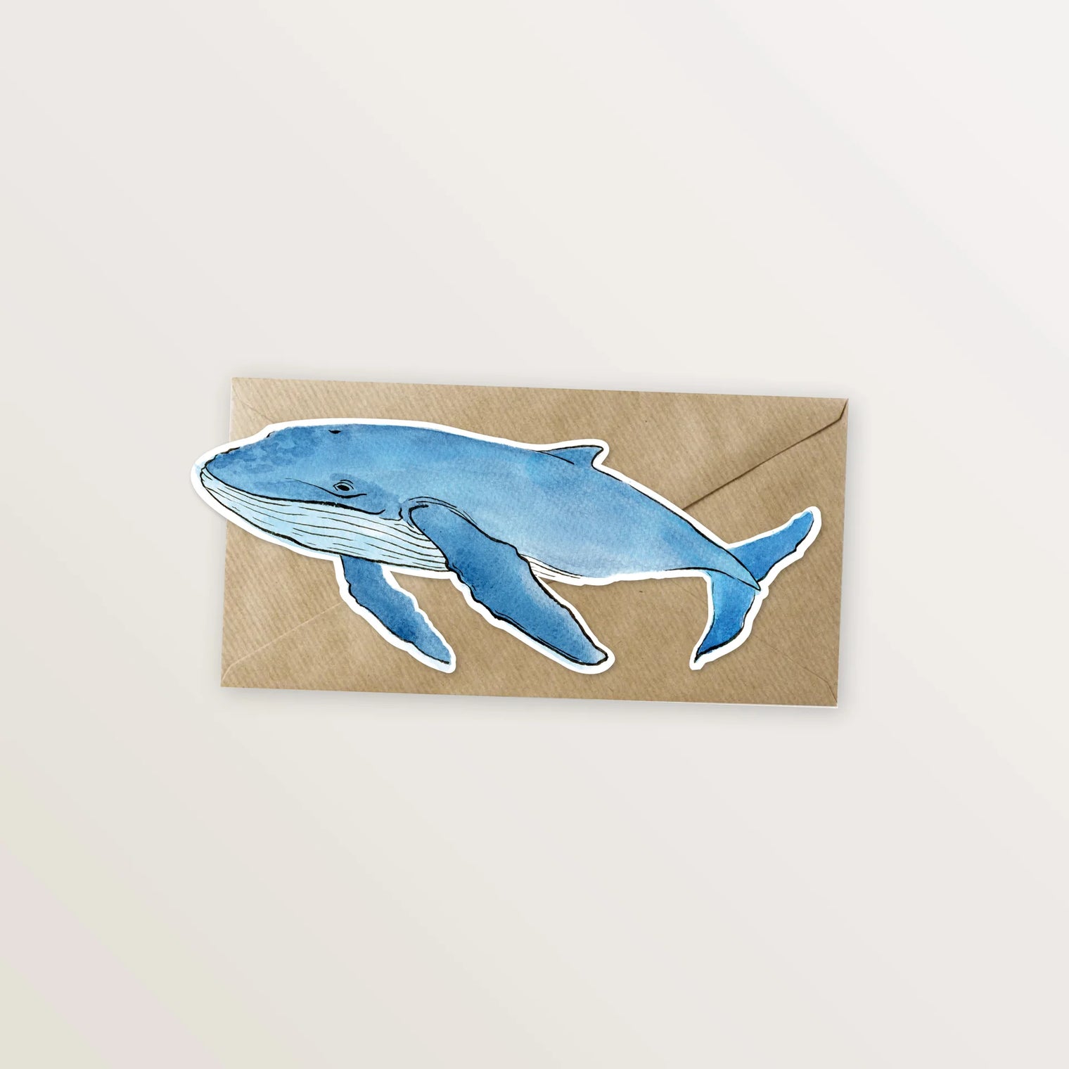 Carte silhouette - Baleine bleue