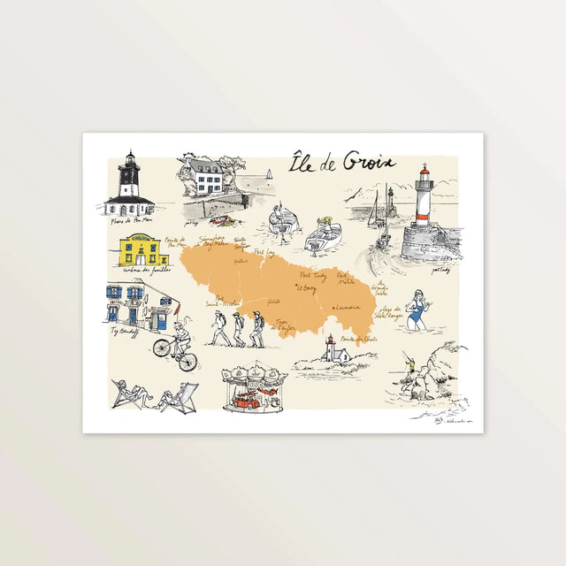 Ile de Groix - Affiche 40 x 30 cm - Table à cartes