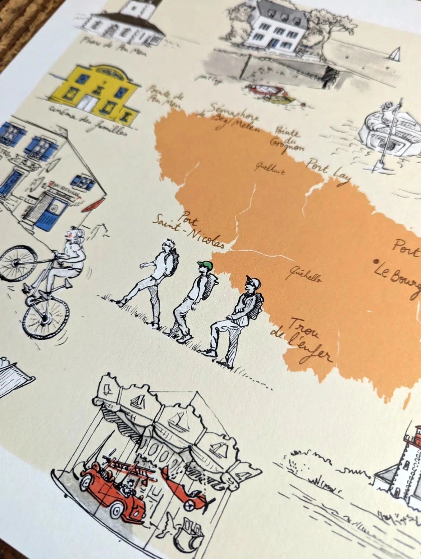 Ile de Groix - Affiche 40 x 30 cm - Table à cartes