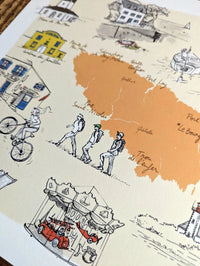 Ile de Groix - Affiche 40 x 30 cm - Table à cartes