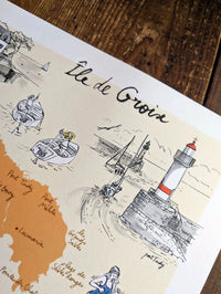 Ile de Groix - Affiche 40 x 30 cm - Table à cartes
