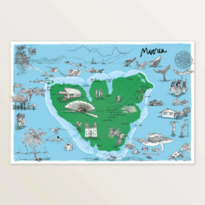 Ile de Moorea Affiche - 60 x 40 cm - Table à cartes