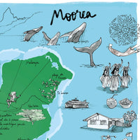 Ile de Moorea Affiche - 60 x 40 cm - Table à cartes