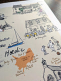 Iles de Houat et Hoedic - Affiche 40 x 30 cm - Table à cartes