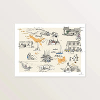 Iles de Houat et Hoedic - Affiche 40 x 30 cm - Table à cartes