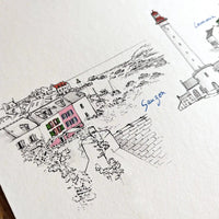 Les 4 communes de Belle Ile - Affiche 40 x 30 cm - Table à cartes