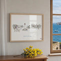 Les 4 communes de Belle Ile - Affiche 40 x 30 cm - Table à cartes