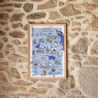 Les îles Anglo-Normandes - Affiche 40 x 60 cm - Table à cartes