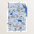 Les îles Anglo-Normandes - Affiche 40 x 60 cm - Table à cartes
