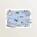 Les îles Chausey - Affiche 40 x 30 cm - Table à cartes