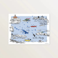 Les îles Chausey - Affiche 40 x 30 cm - Table à cartes