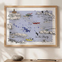 Les îles Chausey - Affiche 40 x 30 cm - Table à cartes