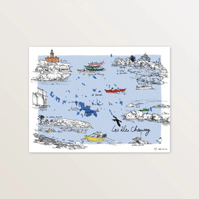 Les îles Chausey - Affiche 40 x 30 cm