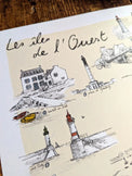 Les iles de l'Ouest - Affiche 60 x 40 cm - Table à cartes