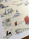 Les iles de l'Ouest - Affiche 60 x 40 cm - Table à cartes
