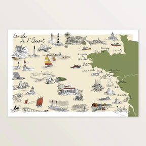 Les iles de l'Ouest - Affiche 60 x 40 cm - Table à cartes