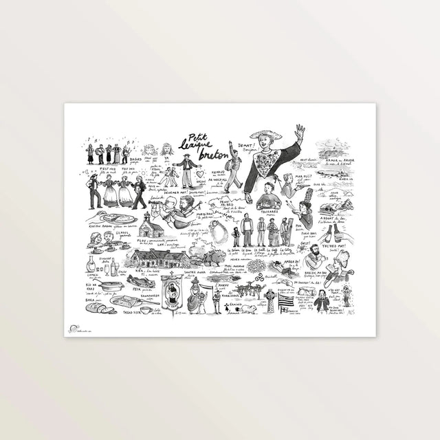 Lexique breton - Affiche 40 x 30 cm - Table à cartes
