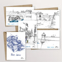 Lot de 5 cartes postales de Port-Louis : citadelle, échauguette, entrée de la citadelle, ruelles et passeur vers Gâvres