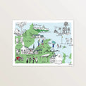 Affiche « Matignon et ses alentours » 40 x 30 cm : carte verte illustrée du bourg, des plages et de la pointe de la Garde