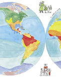 Détail de l'affiche Palette du monde : les Amériques aquarellées selon les climats