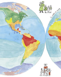 Détail de l'affiche Palette du monde : les Amériques aquarellées selon les climats