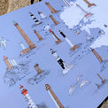 Détail de l'affiche Phares du Finistère : phares, dauphins et oiseaux autour de la côte