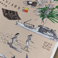 Polynesie francaise - Affiche 60 x 40 cm - Table à cartes