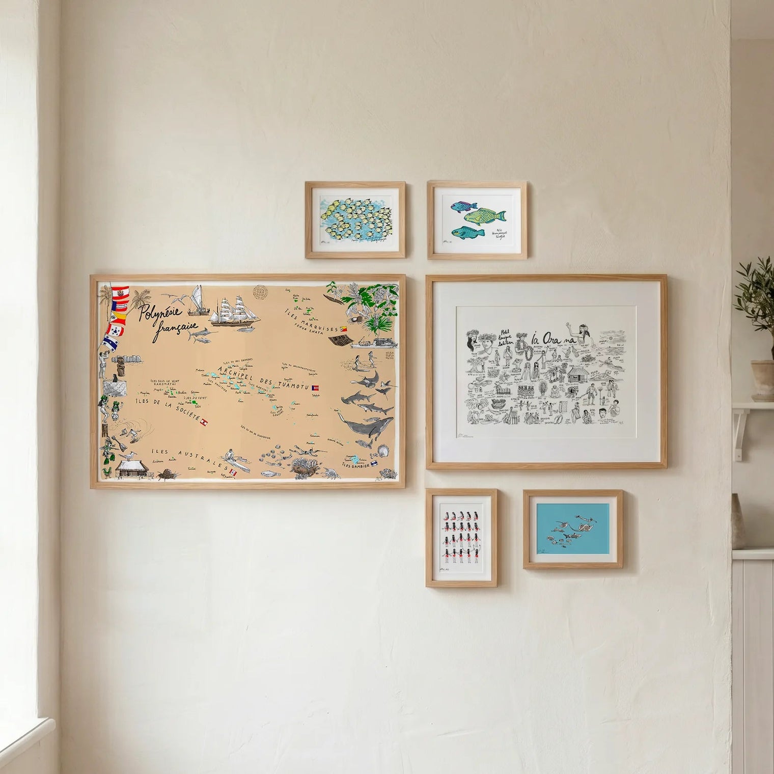 Polynesie francaise - Affiche 60 x 40 cm - Table à cartes