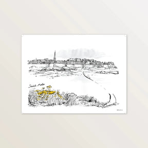 Saint-Malo, vue depuis le Grand Bé - Affiche 40 x 30 cm - Table à cartes
