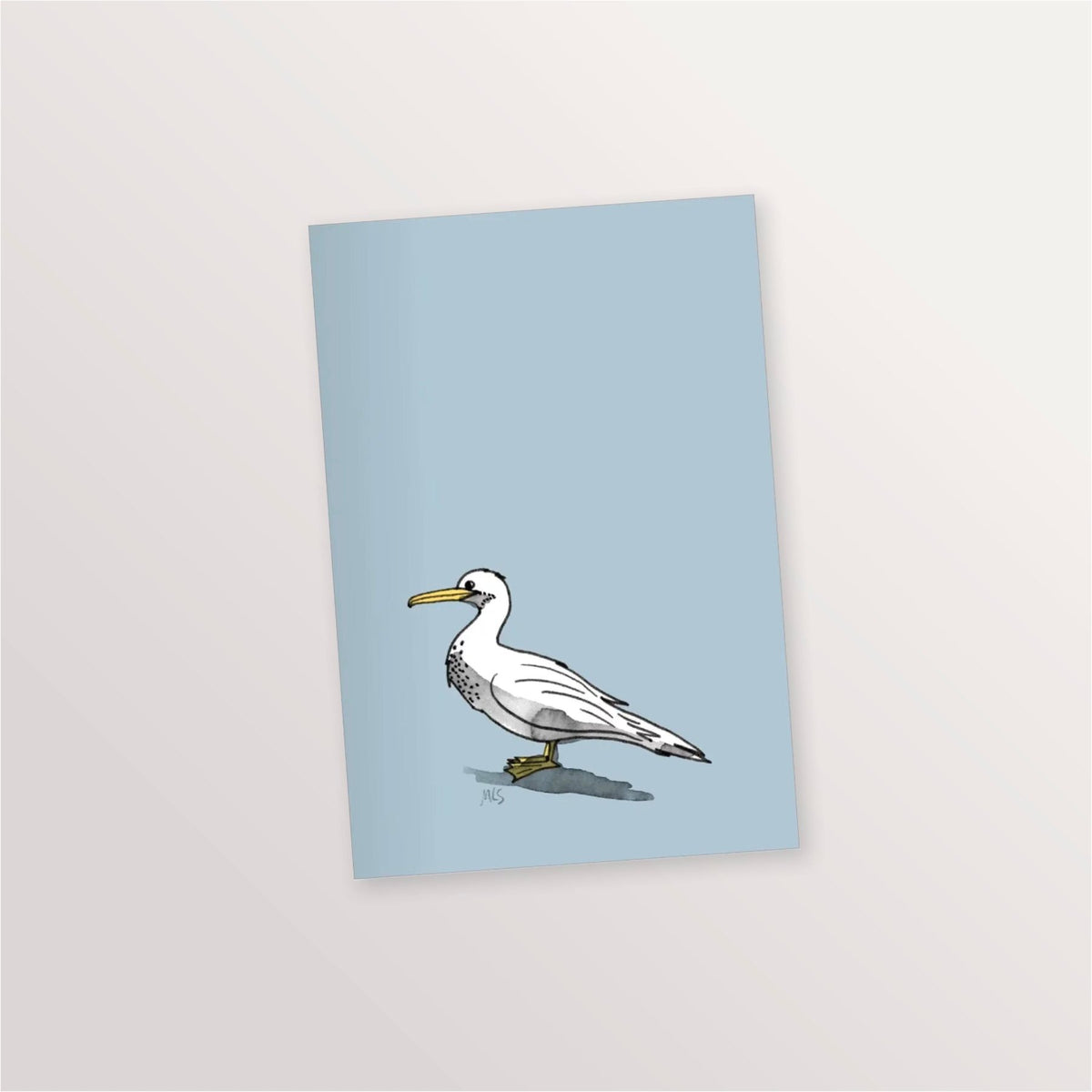 Semainier de poche perpétuel à couverture bleu ciel illustrée d'un goéland