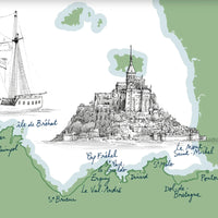 Détail de l'affiche GR34 : le Mont-Saint-Michel, l'île de Bréhat et la côte nord de la Bretagne