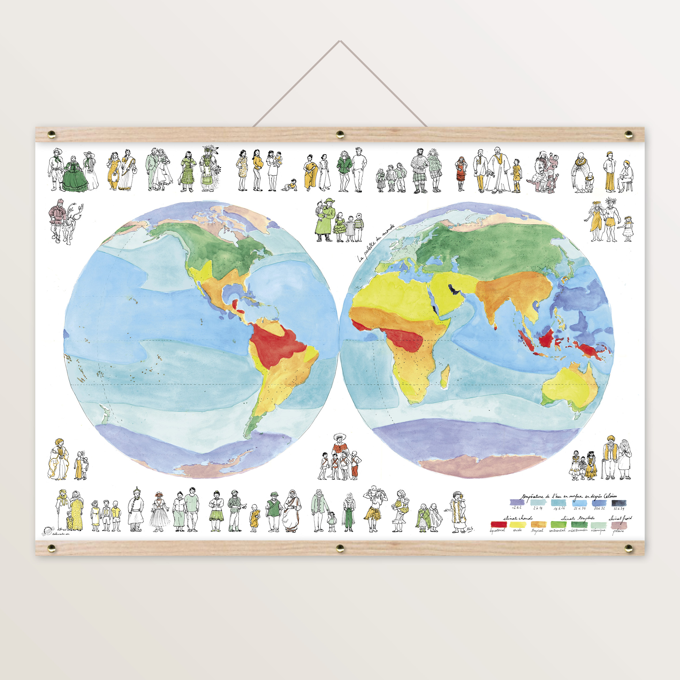 Affiche Peuples du monde Table à cartes