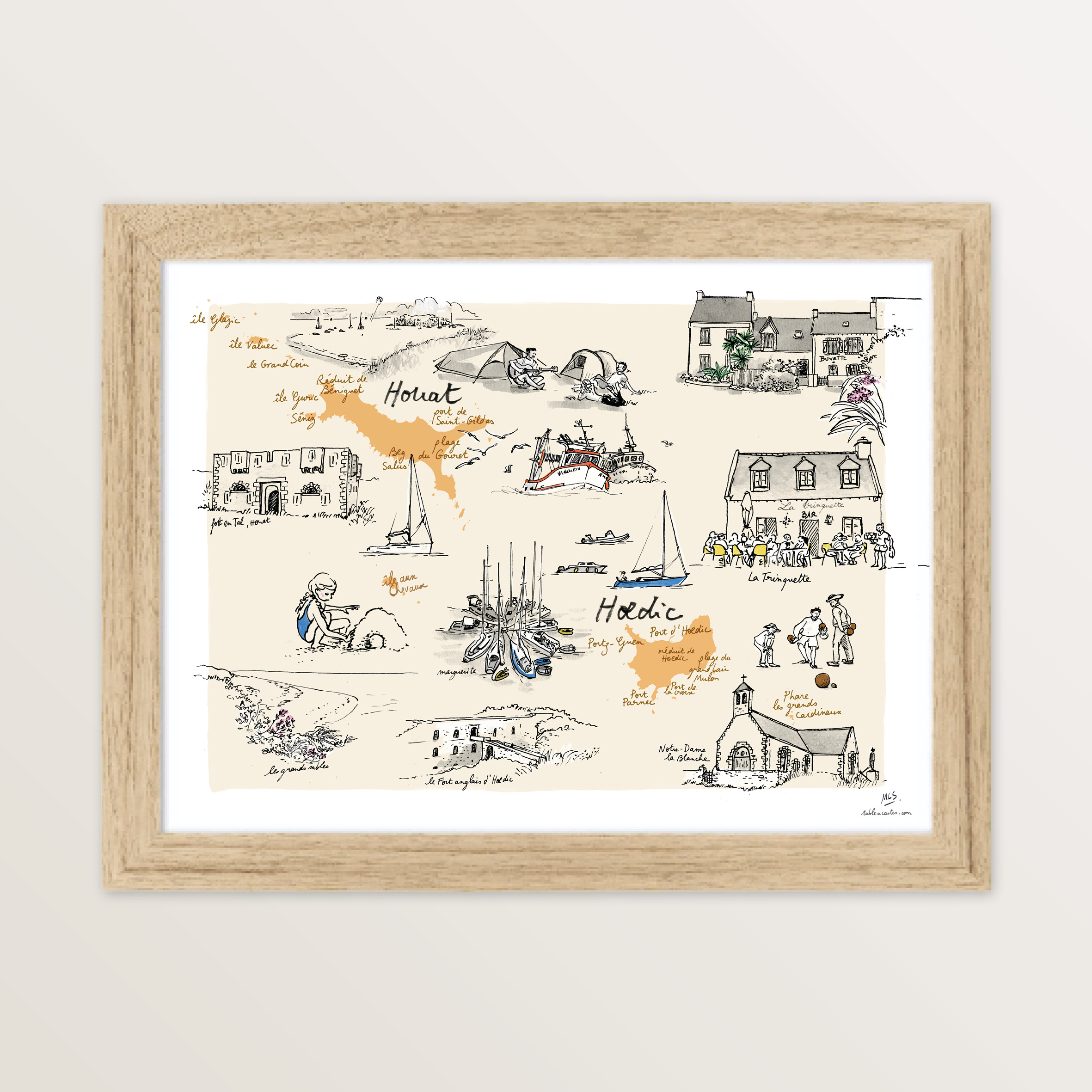 Affiche de Houat et Hœdic Table à cartes