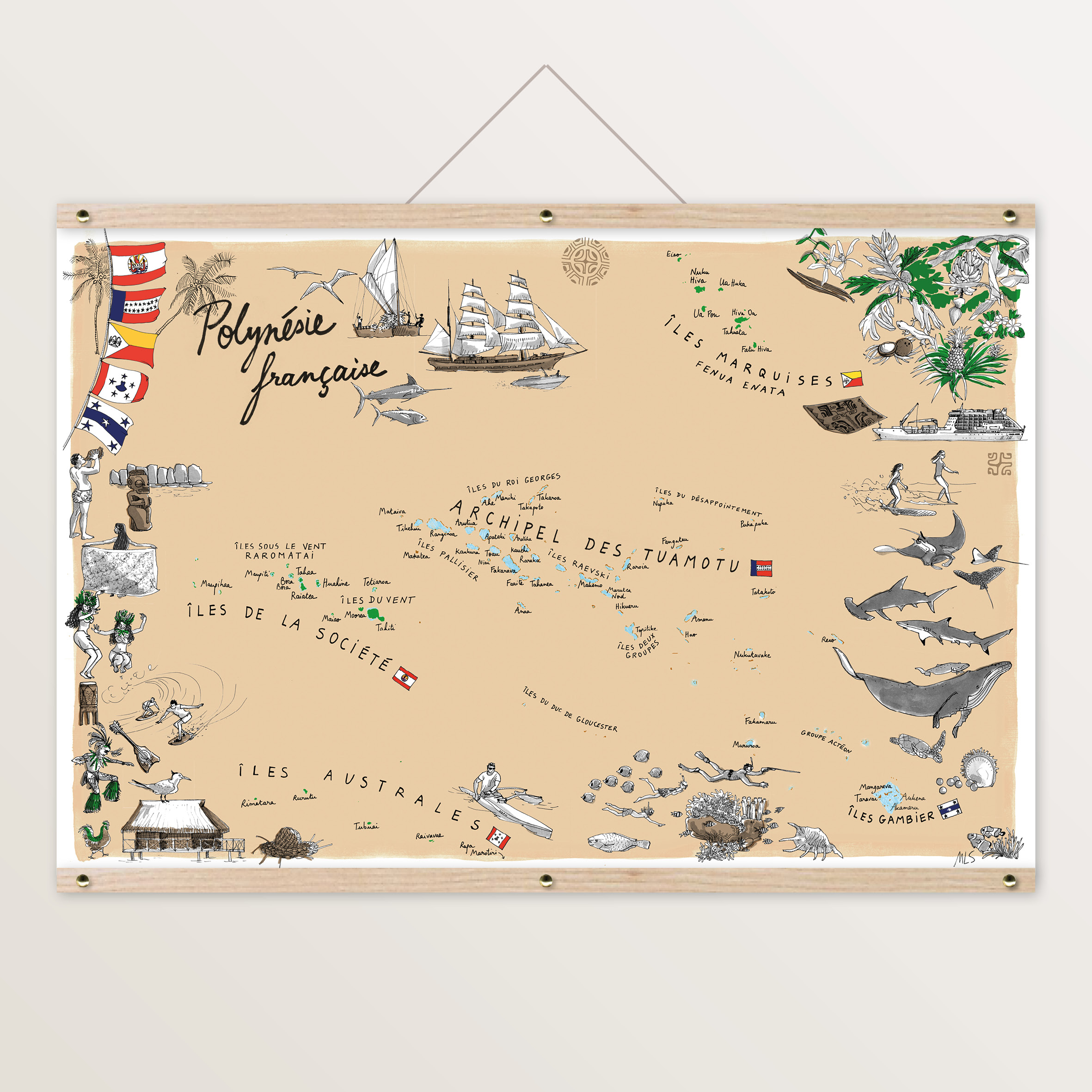 carte de la Polynésie Table à cartes