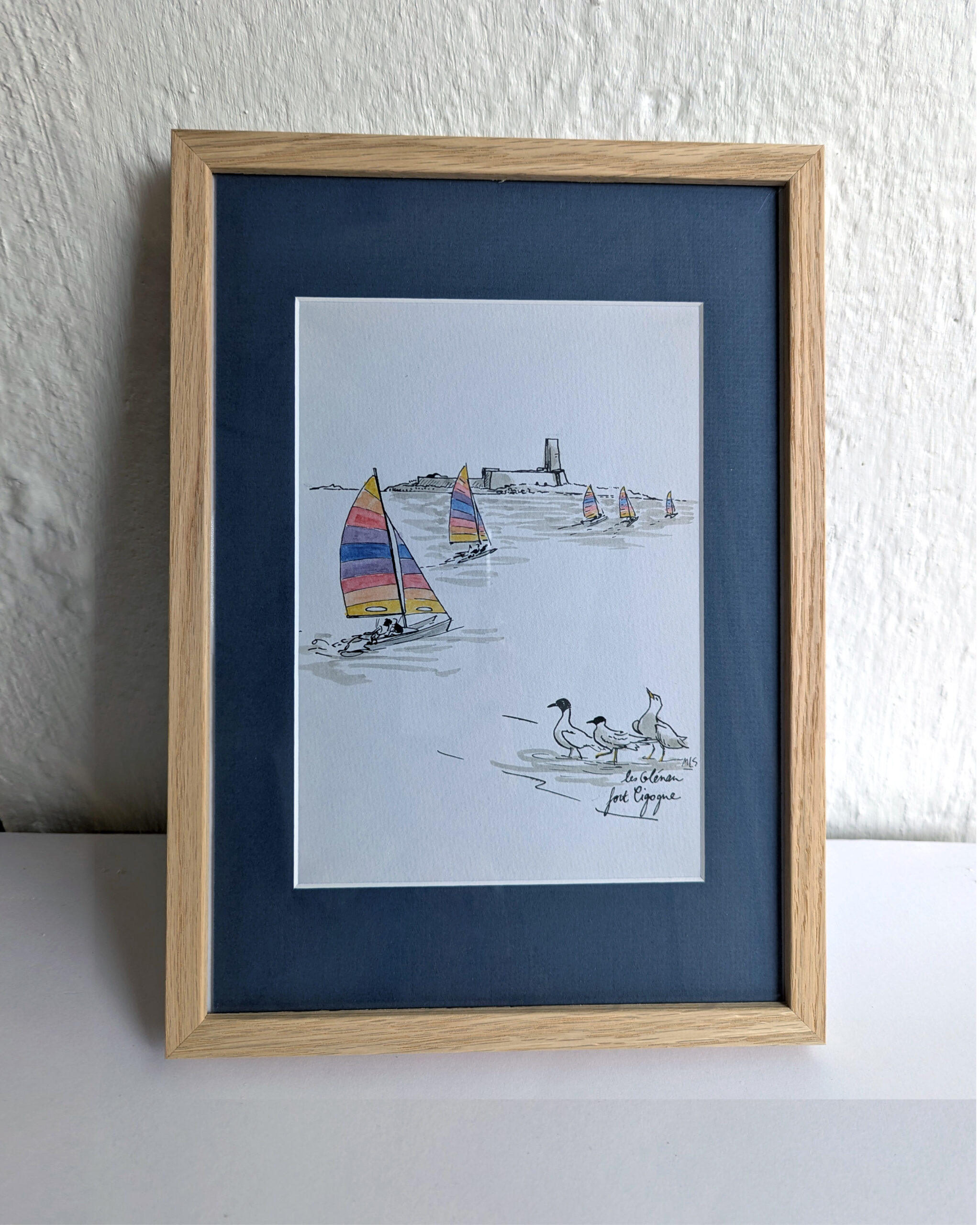 Archipel des Glénan dessin original table a cartes