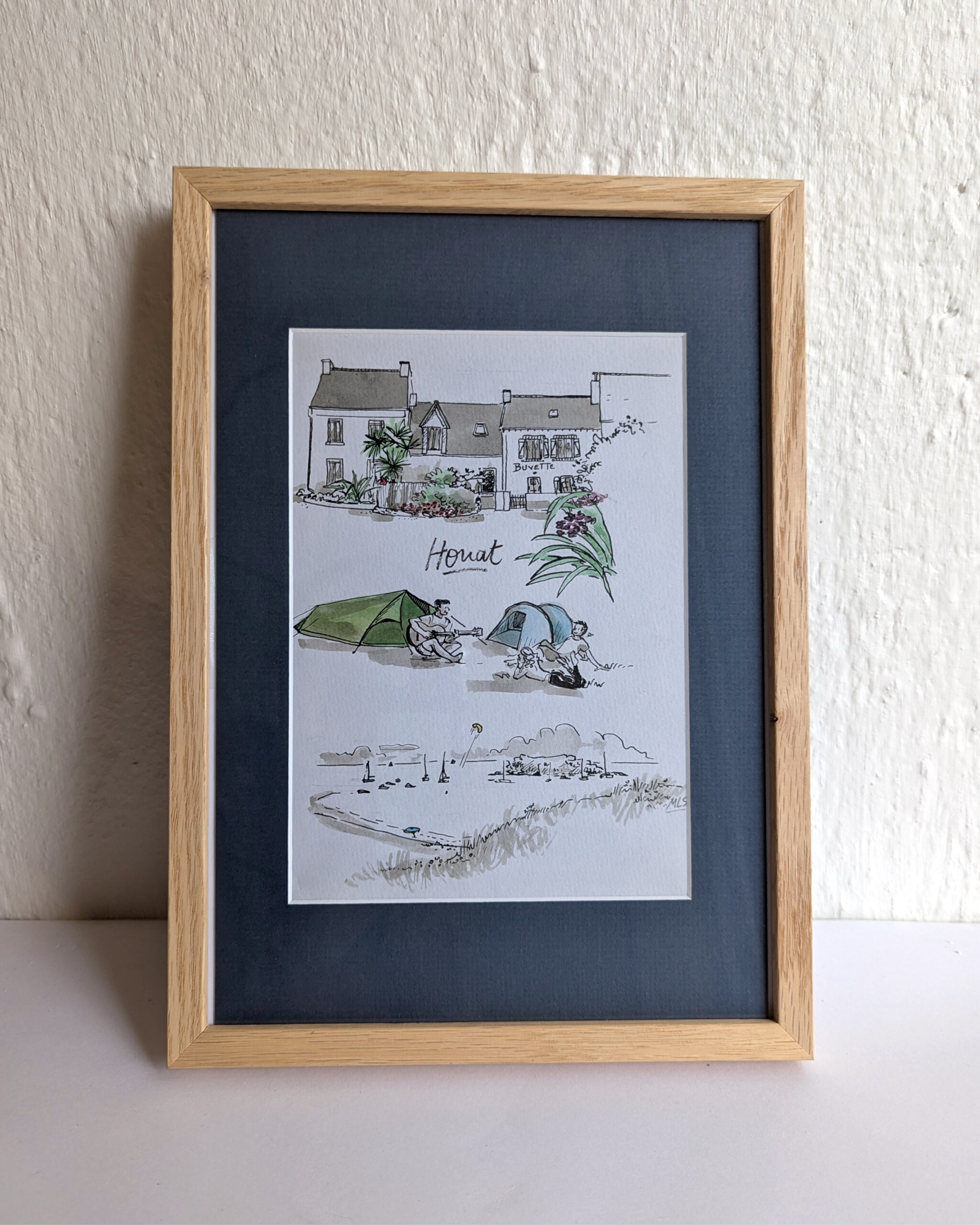 ile d'Houat dessin original table a cartes