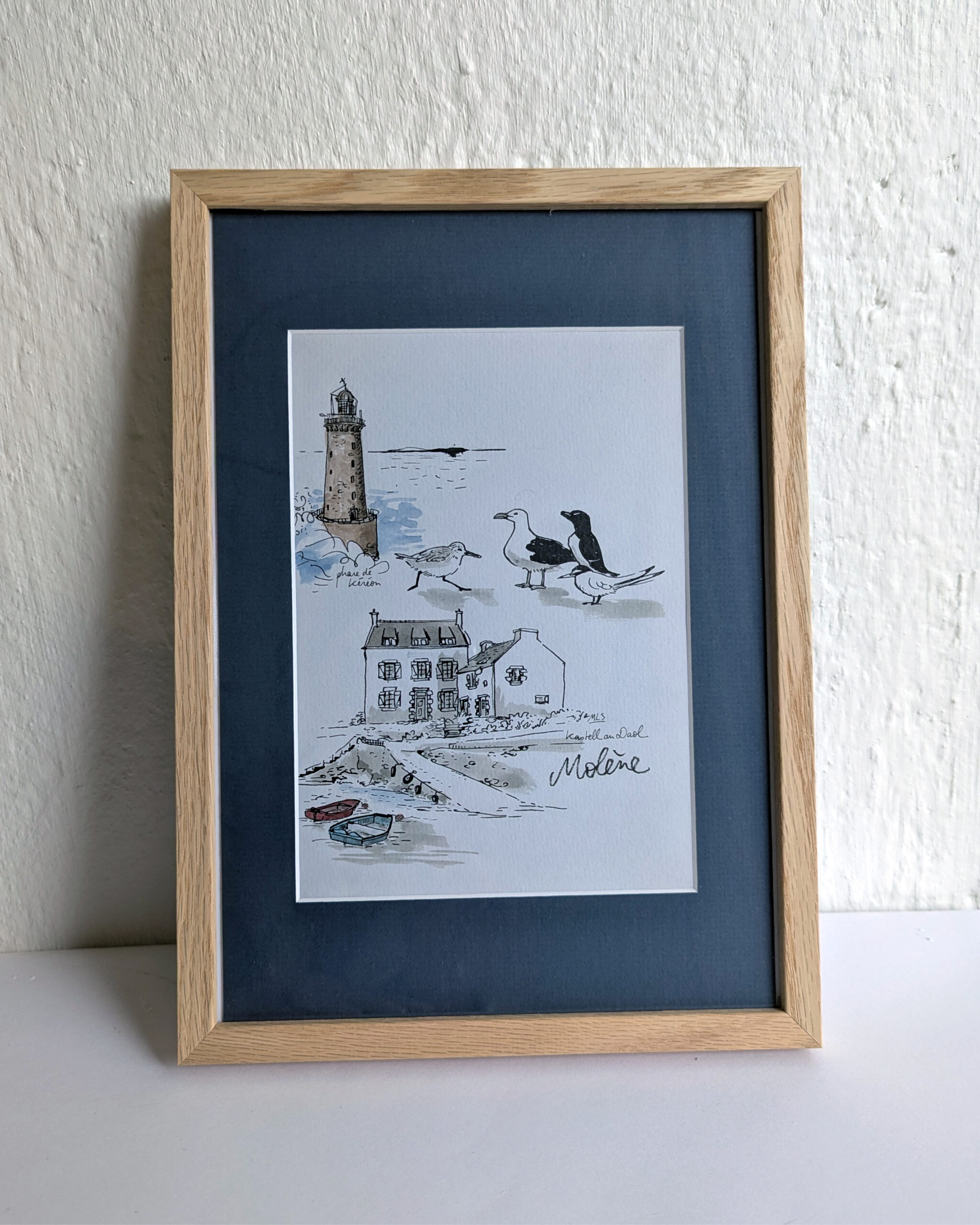 ile de Molene dessin original table a cartes