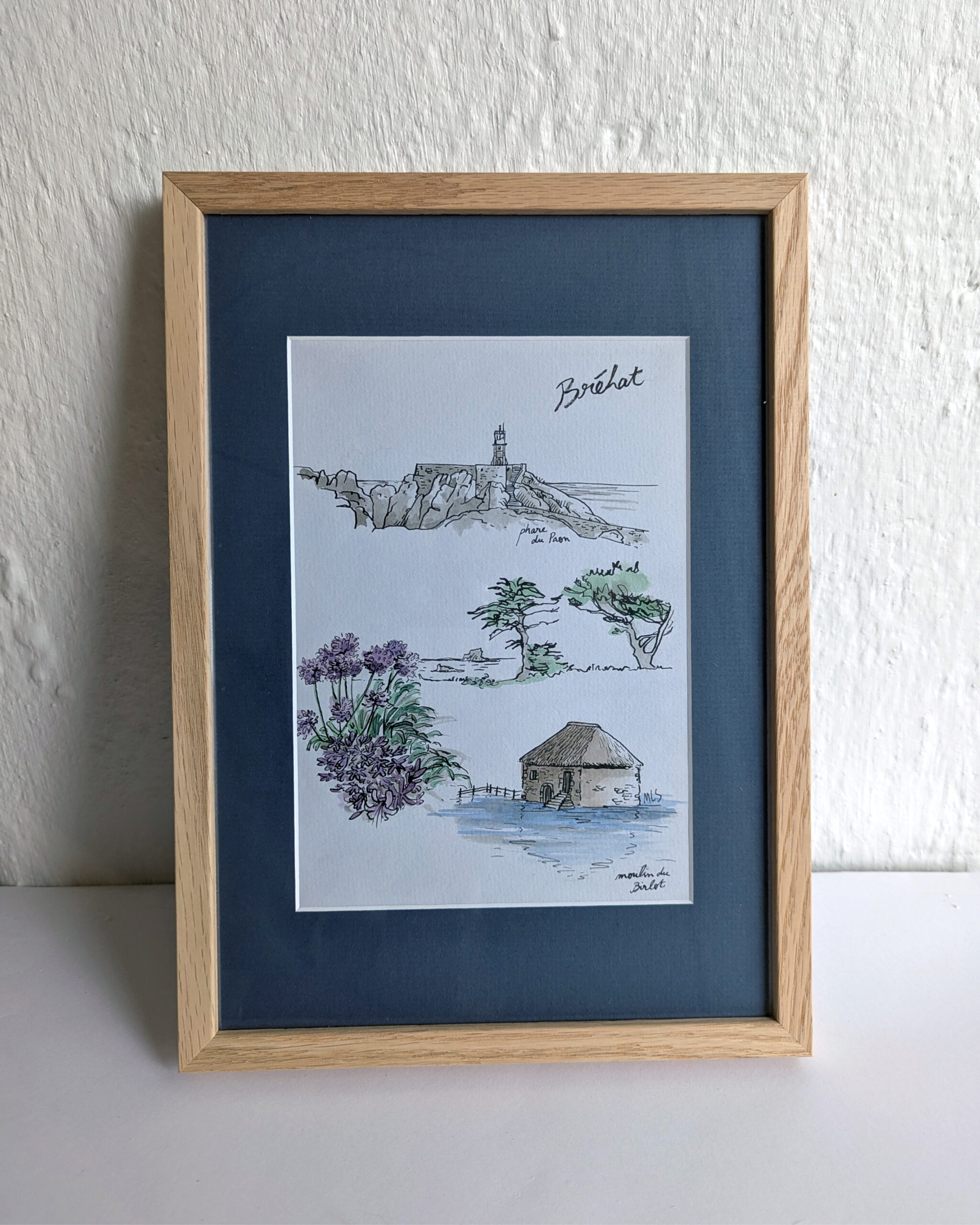 ile de Brehat dessin original table a cartes